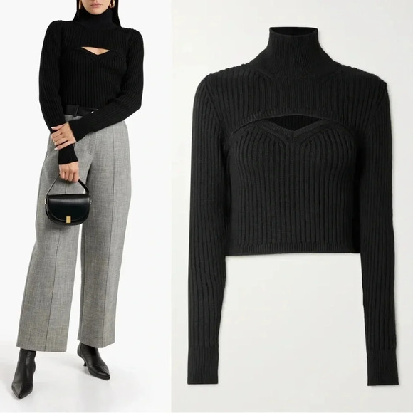 NWT | ROSIE ASSOULIN Thousand In One Ways Pullover Knit Sweater Black - Picture 1 of 8